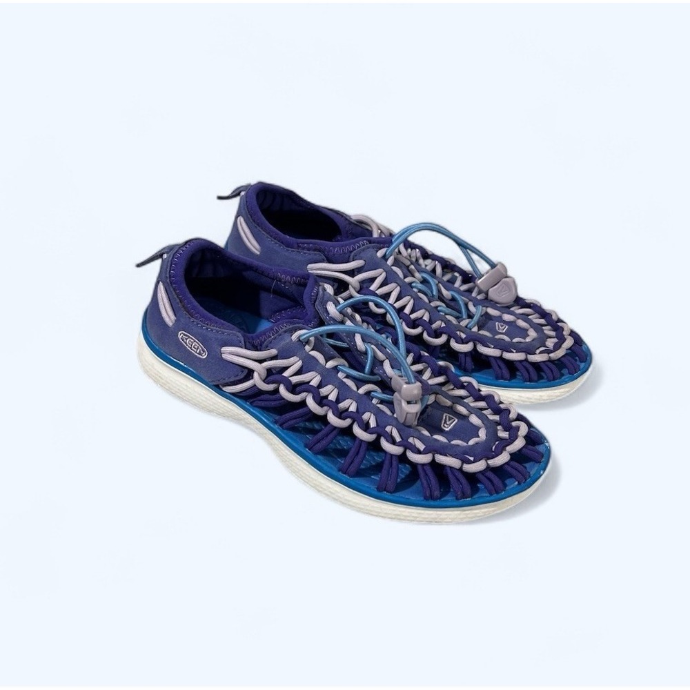 Keen Big Kids Uneek 02 Liberty Azure Blue Bungie Cord Sneakers Youth Size 2